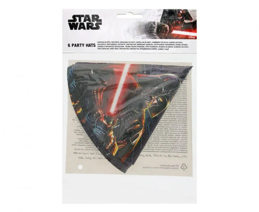 Papierowe Czapeczki Star Wars – Z Motywem Bohaterów | 6 Sztuk