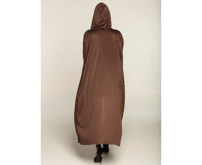 Peleryna z kapturem długa brązowa – 180 cm - Costume Accessories