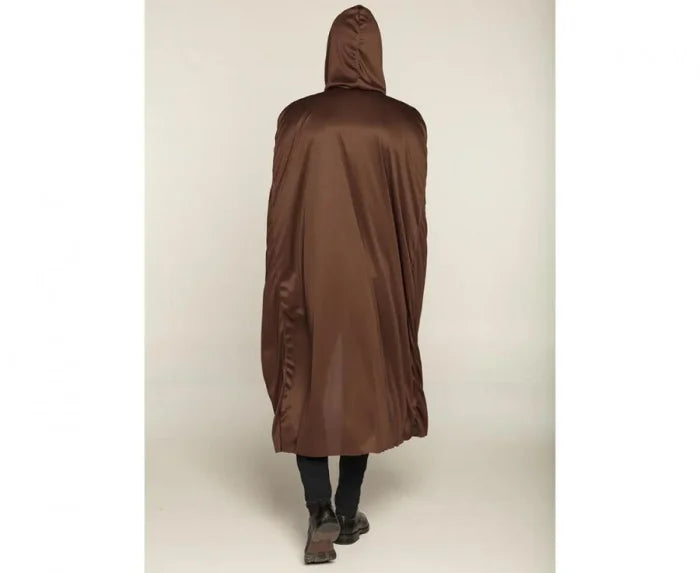 Peleryna z kapturem długa brązowa – 180 cm - Costume Accessories