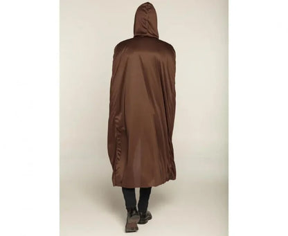Peleryna z kapturem długa brązowa – 180 cm - Costume Accessories