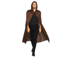 Peleryna z kapturem długa brązowa – 180 cm - Costume Accessories