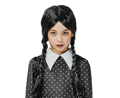 Peruka Czarne Warkocze – Wednesday Addams uniwersalny rozmiar - Costume Wigs