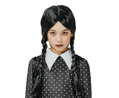 Peruka Czarne Warkocze – Wednesday Addams uniwersalny rozmiar - Costume Wigs