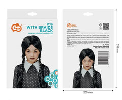 Peruka Czarne Warkocze – Wednesday Addams uniwersalny rozmiar - Costume Wigs