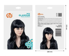 Peruka Glamour czarna Gotka – długie włosy uniwersalny rozmiar - Costume Wigs