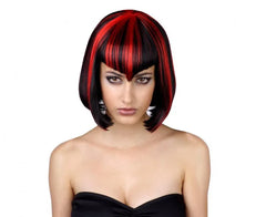 Peruka Gotycka czarno-czerwona krótka – uniwersalny rozmiar - Costume Wigs