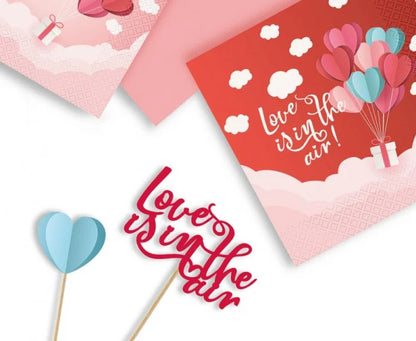 Pikery Love is in the Air – Serduszka 3D | 6 szt. - Cake Toppers