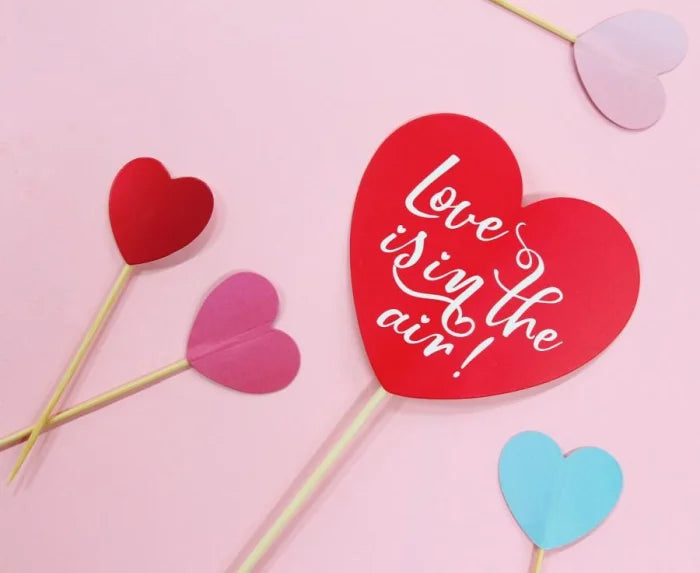 Pikery Love is in the Air – Serduszka 3D | 6 szt. - Cake Toppers