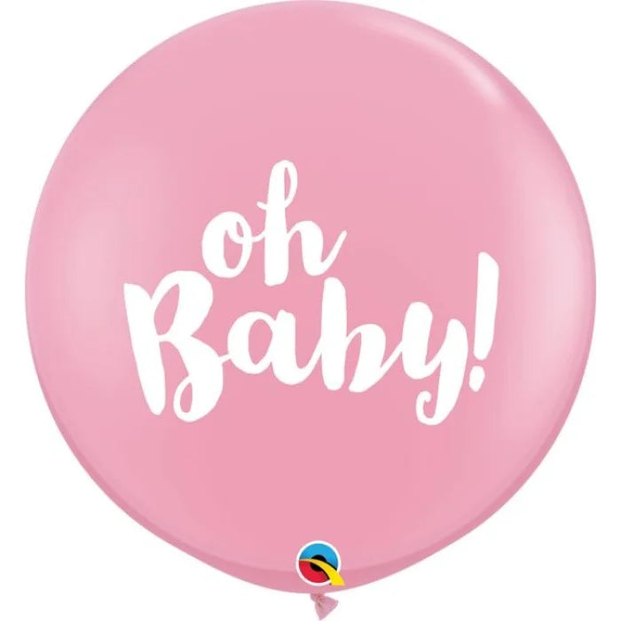 Pink Oh Baby! 36″ 100cm Latex Balloons 2 szt