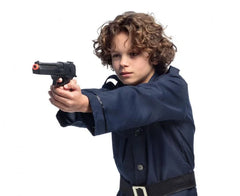 Plastikowy Pistolet Policjanta – 21 cm – czarny - Costume Accessories