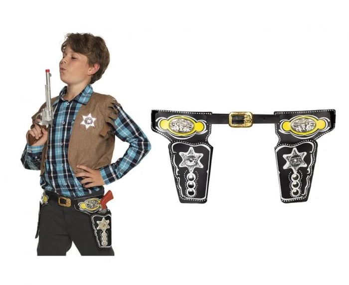 Podwójne kabury Szeryfa na pistolety (kolty) – brązowe - Costume Accessories