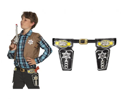 Podwójne kabury Szeryfa na pistolety (kolty) – brązowe - Costume Accessories