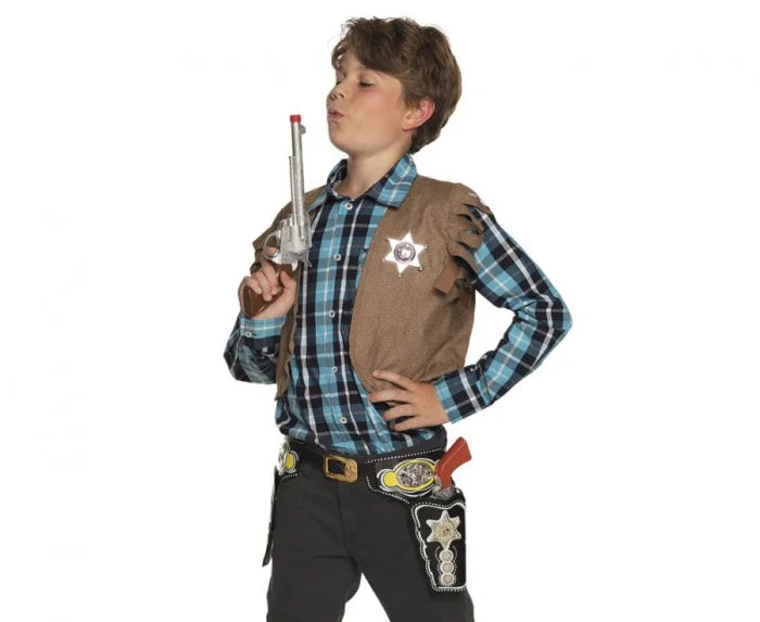 Podwójne kabury Szeryfa na pistolety (kolty) – brązowe - Costume Accessories