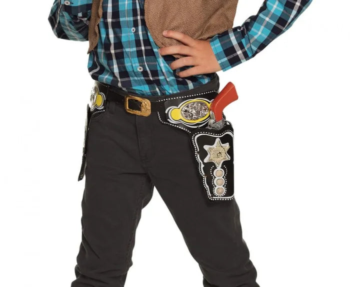 Podwójne kabury Szeryfa na pistolety (kolty) – brązowe - Costume Accessories