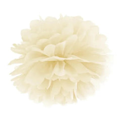 Pompon bibułowy, kremowy, 25cm