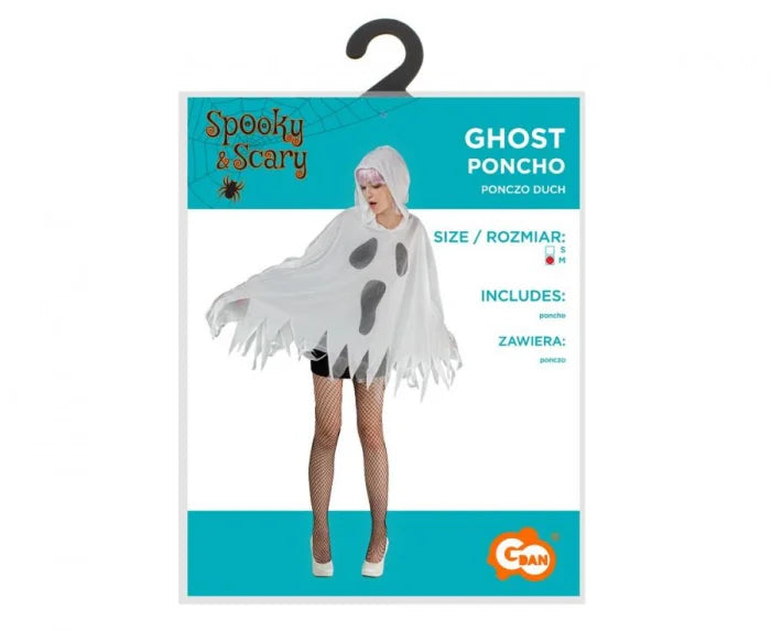 Przebranie Duch poncho – damskie rozmiar S biały Costumes