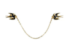 Przypinka na kołnierzyk „Jaskółka” z łańcuszkiem – 14 cm - Costume Accessories