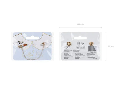 Przypinka na kołnierzyk „Piesek” z łańcuszkiem – mix kolorów 13,5 cm - Costume Accessories