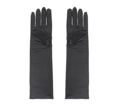 Rękawiczki długie czarne wieczorowe – lateksowe uniwersalne - Costume Accessories