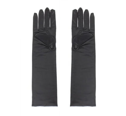 Rękawiczki długie czarne wieczorowe – lateksowe uniwersalne - Costume Accessories