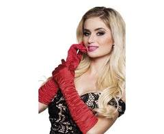 Rękawiczki do łokcia „Hollywood” – czerwone