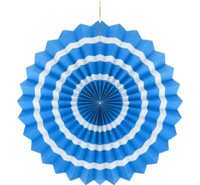 Rozeta dekoracyjna ’Biały pasek’ niebieska śr. 40 cm