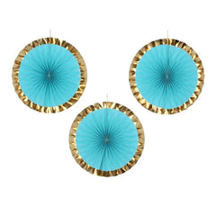 Rozeta dekoracyjna PB&C, błękitna, 40 cm, 3 szt.