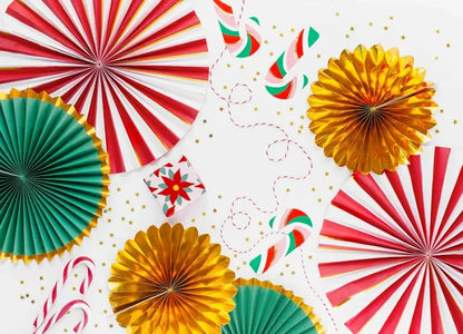 Rozety dekoracyjne – mix kolorów 26–43 cm (1 op. / 3 szt.) - Party Decorations