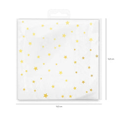 Serwetki białe w złote gwiazdki 10szt.