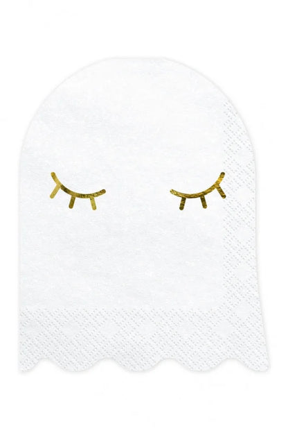 Serwetki Duch – Białe ze złotym nadrukiem – 11 × 14 cm – 20 sztuk - Napkins