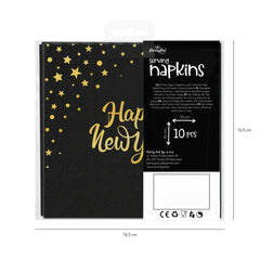Serwetki Happy New Year czarne 10szt.