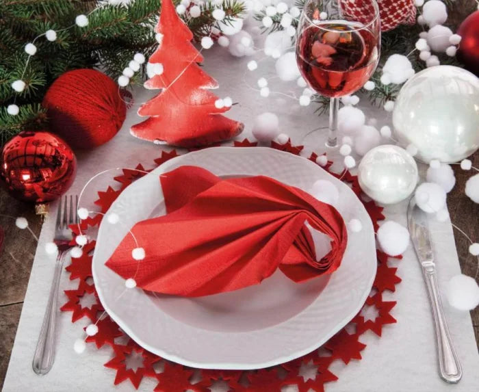 Serwetki papierowe czerwone – 33 × 33 cm 20 szt. - Napkins