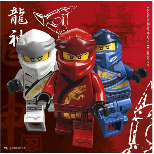 Serwetki papierowe LEGO NINJAGO – 20 sztuk, 33 x 33 cm