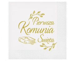 Serwetki papierowe na Pierwszą Komunię Świętą | 33 x 33 cm 20 szt.
