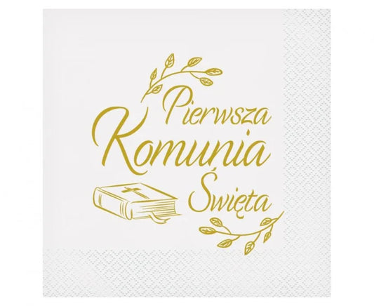 Serwetki papierowe na Pierwszą Komunię Świętą | 33 x 33 cm 20 szt.