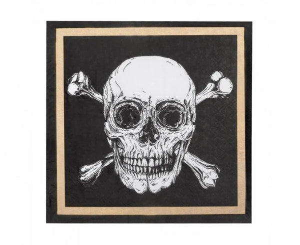 Serwetki papierowe piraci 33x33 cm – czaszka i piszczele 20 szt. - Napkins