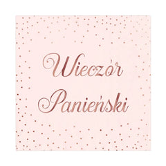 Serwetki Wieczór Panieński – pudrowy róż 33 × 33 cm 10 szt. - Napkins