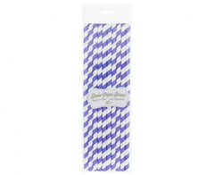 Słomki papierowe SHAKE – fioletowe paski 8 x 252 mm – 10 szt.