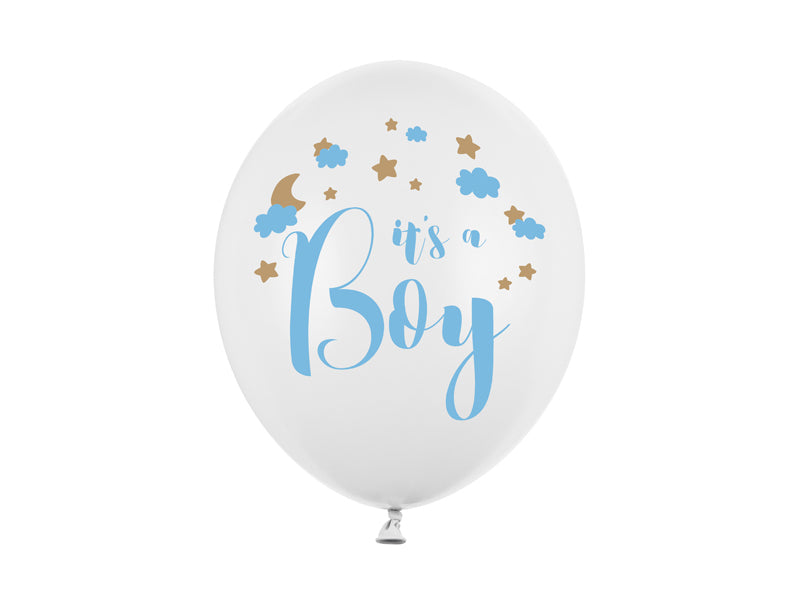 Balony 30cm, It's a Boy, Pastel Pure White