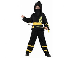 Strój Czarny Ninja dla dzieci – zestaw z maską 120 - 140 cm (6 - 10 lat) - Costumes