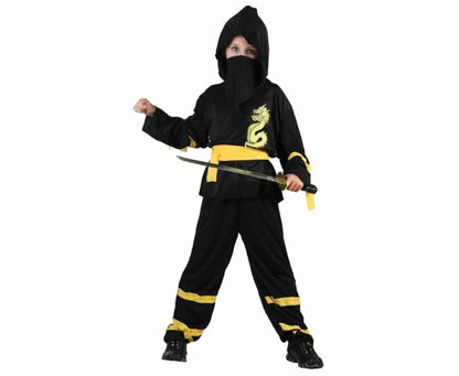 Strój Czarny Ninja dla dzieci – zestaw z maską 120 - 140 cm (6 - 10 lat) - Costumes