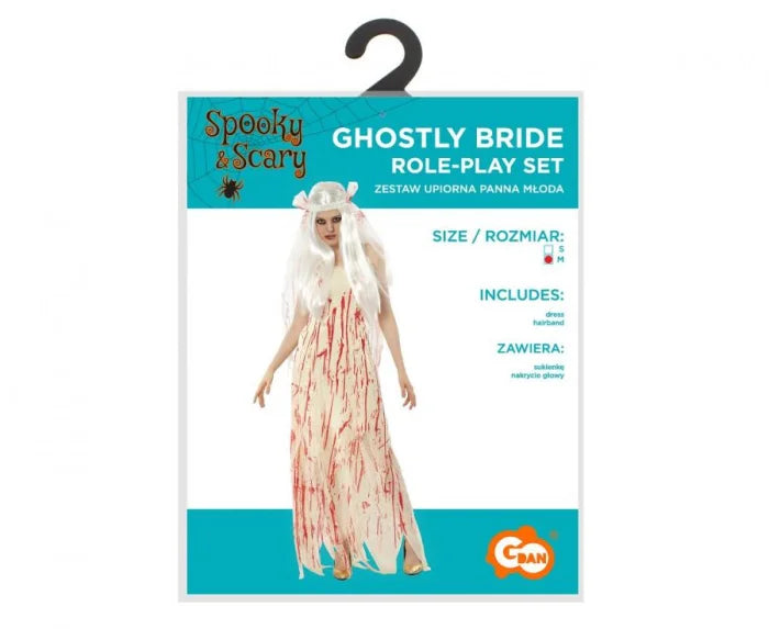 Strój dla dorosłych Krwawej Panny Młodej – sukienka i nakrycie głowy rozm. S M - Costumes
