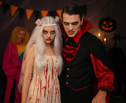 Strój dla dorosłych Krwawej Panny Młodej – sukienka i nakrycie głowy rozm. S M - Costumes