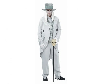 Strój dla dorosłych Upiorny Pan Młody – płaszcz kamizelka spodnie i kapelusz rozm. 52 56 (M L) - Costumes