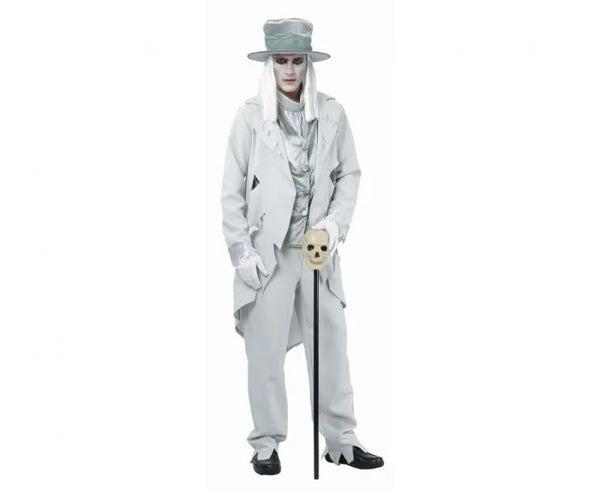 Strój dla dorosłych Upiorny Pan Młody – płaszcz kamizelka spodnie i kapelusz rozm. 52 56 (M L) - Costumes
