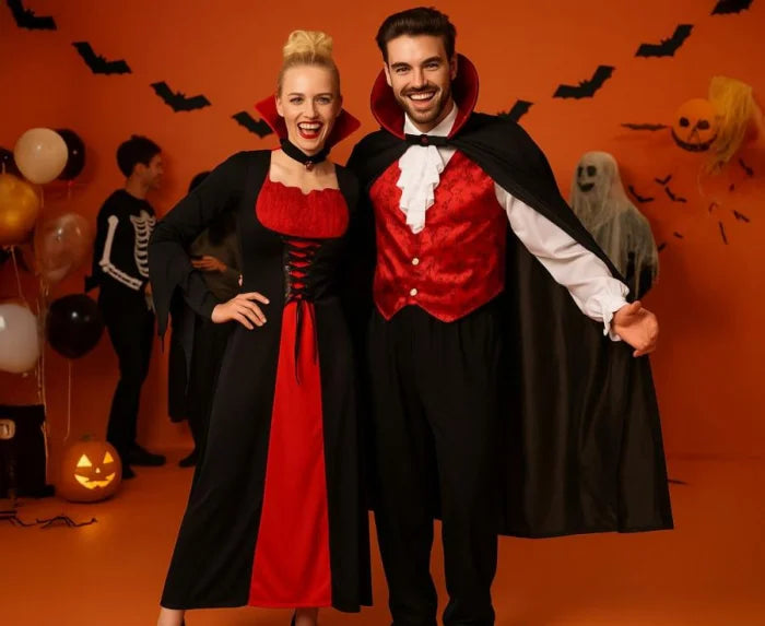 Strój dla dorosłych Wampir Dracula – peleryna bluzka i spodnie (rozm.M/L) - Costumes