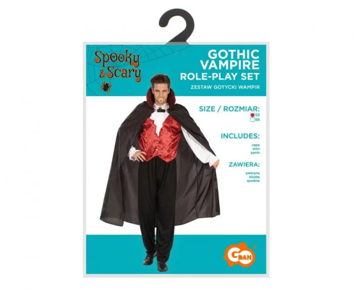 Strój dla dorosłych Wampir Dracula – peleryna bluzka i spodnie (rozm.M/L) - Costumes