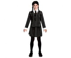 Strój dla dzieci Wendsday Adams – żakiet i spódnica w paski Halloween - Costumes