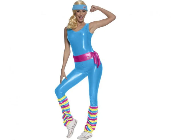 Strój dla Kobiet Barbie Fitness – Rozmiar L | Niebiesko-Różowy