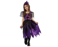 Strój fioletowa czarownica dla dzieci 110–140 cm (4–10 lat) – sukienka i opaska - Costumes